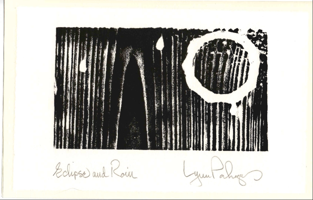 Image of "Eclipse and Rain" (woodcut) 2006
