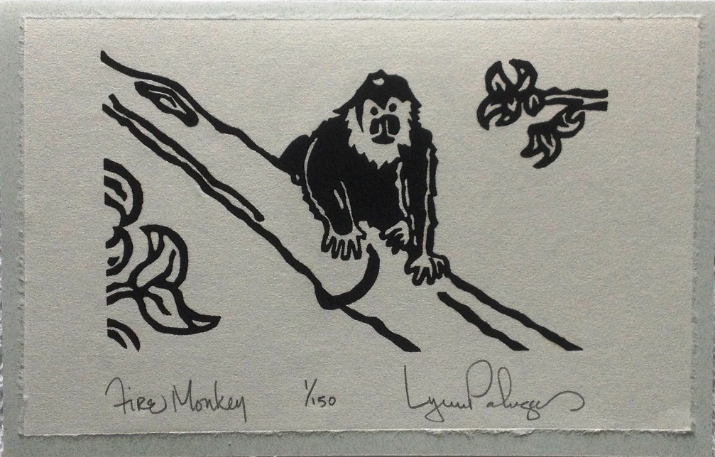 Image of Fire Monkey (linocut) 2016